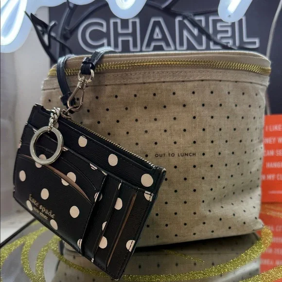 Kate Spade Black and Cream Dot Cosmetic Bag Duo - Picture 2 of 16